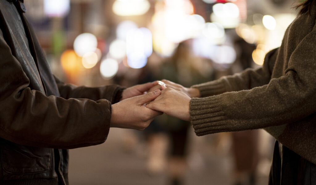 Couples holding each other