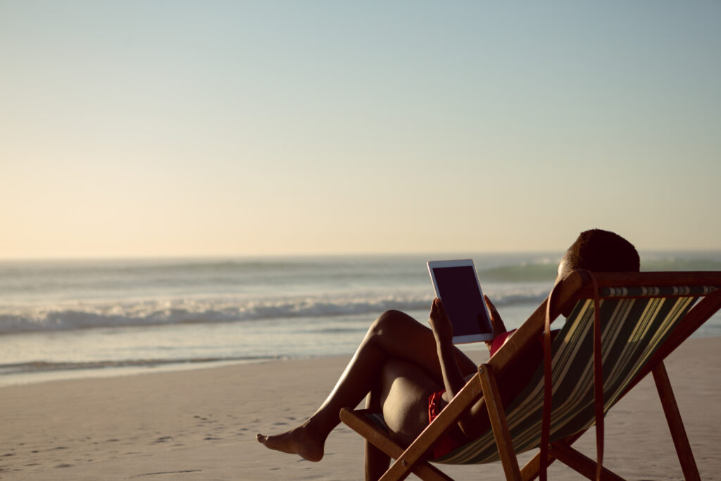 A man enjoying beach view