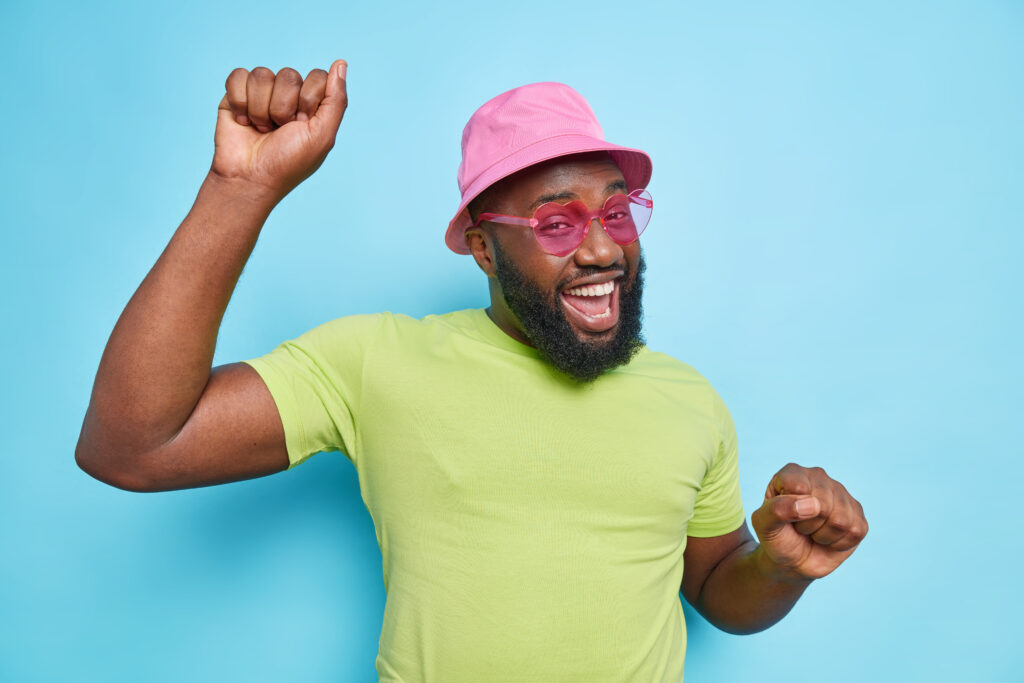A man enjoying himself