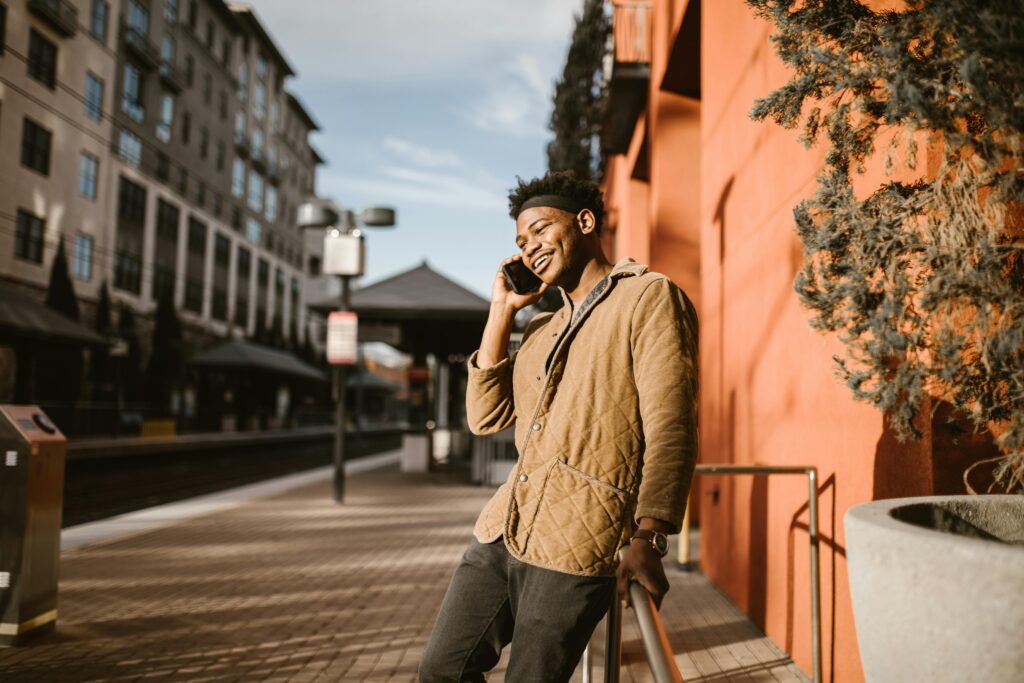 A man talking on a phone