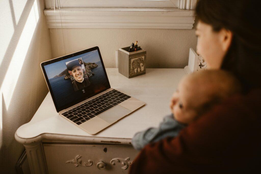 Video chat with husband