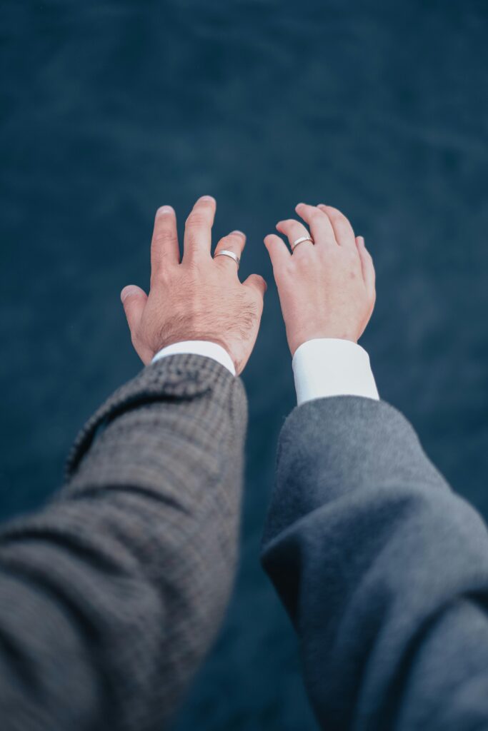 Husband and wife hands