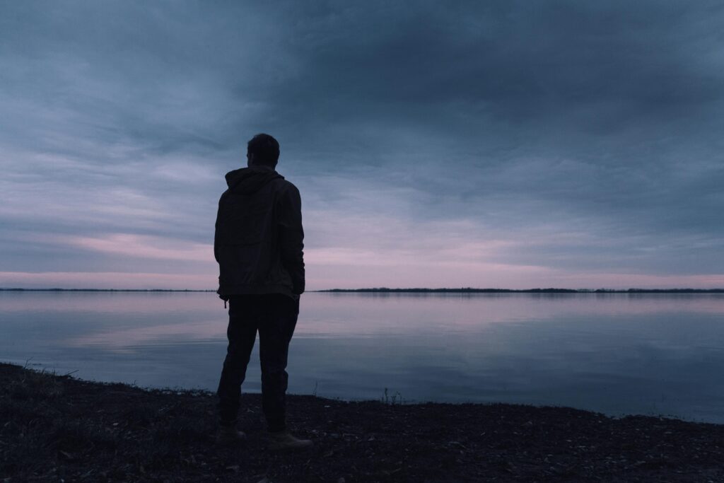 A man at sunset