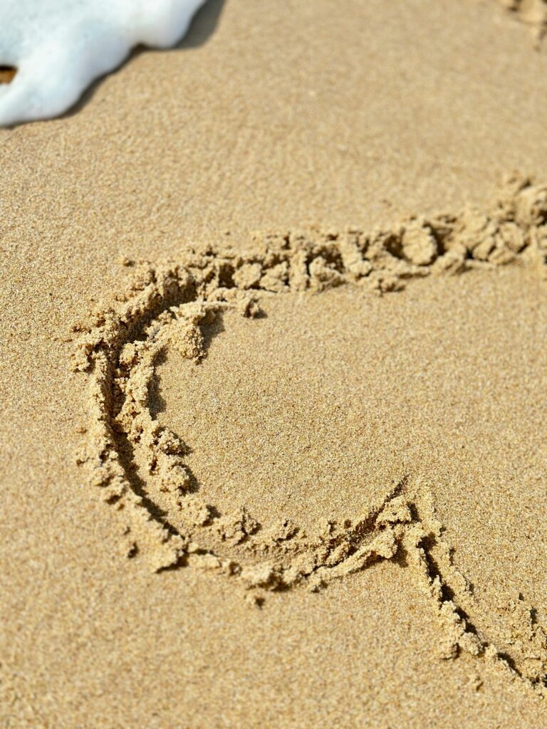 Heart on sand